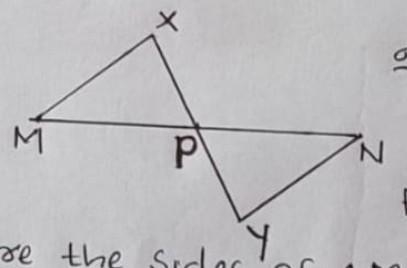 In the figure MX = NY MX and NY are parallel. i) Are the sides of ∠MPX equal to the-example-1