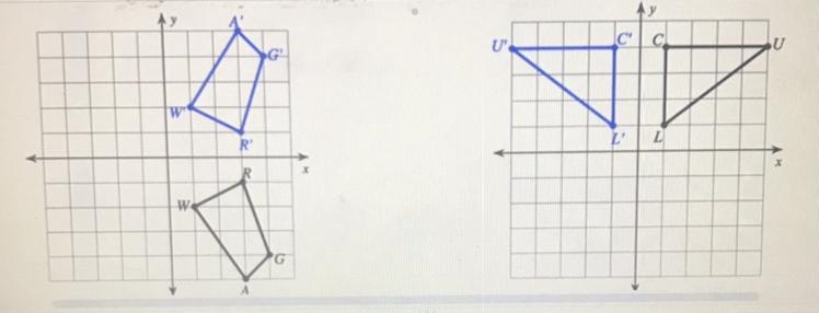 Write a rule to describe each reflection. Rule:r() (x,y)=() Who ever answers this-example-1