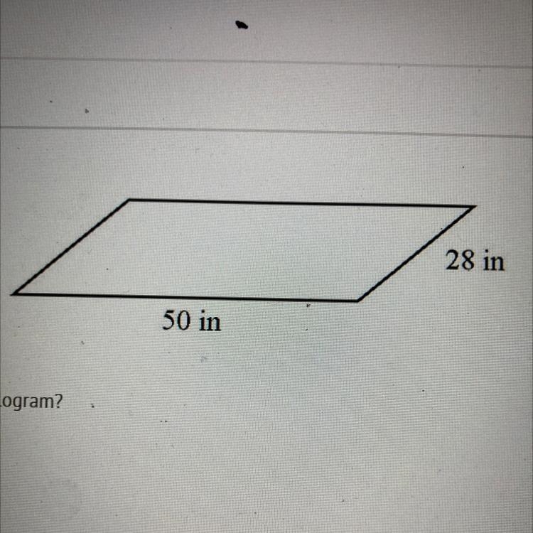 What is the perimeter of this parallelogram? A) 78 in B) 128 in 156 in D) 186 in E-example-1