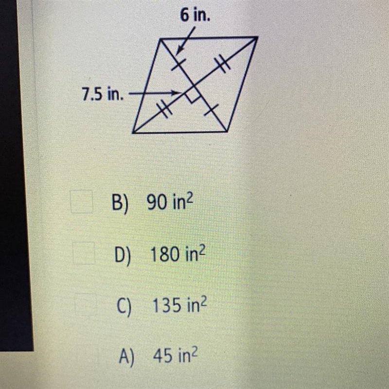 What is the area of the Rhombus?-example-1