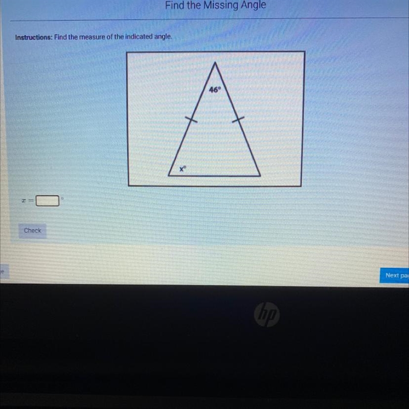 Find the measure of the indicated angle-example-1