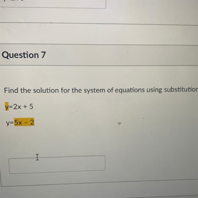 Find the solution for the system of equations using substitution.-example-1