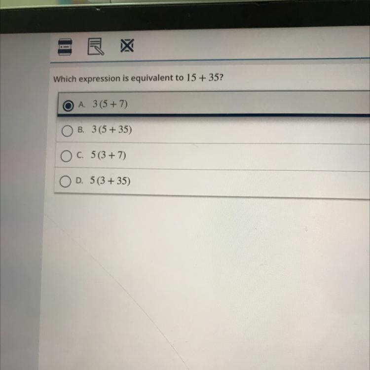 Which expression is equivalent to 15 + 35-example-1