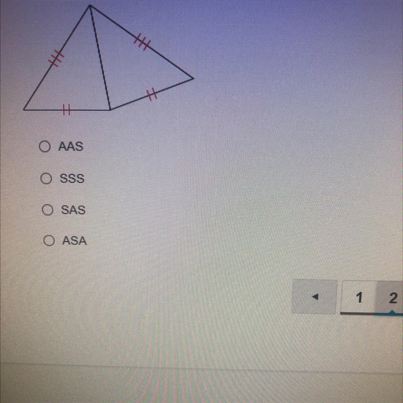 These two triangles are congruent by AAS SSS SAS ASA-example-1