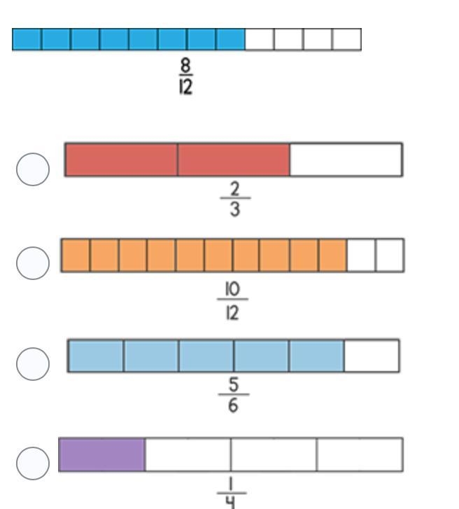 Which fraction is equivalent to eight twelfths?-example-1