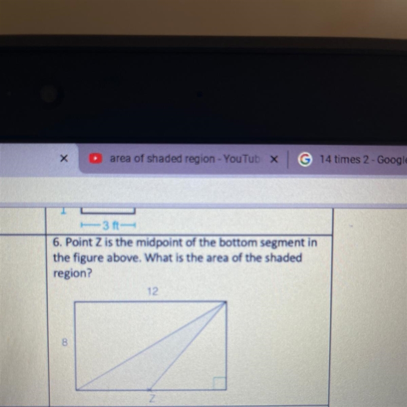 6. Point Z is the midpoint of the bottom segment in the figure above. What is the-example-1