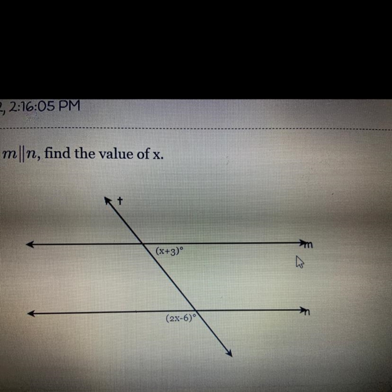 Help find the value of x pls-example-1