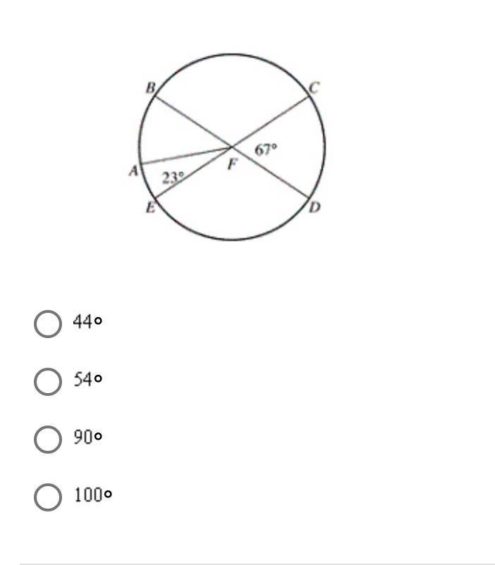 CE and BD are diameters of circle F. What is the measure of angle AFB?-example-1