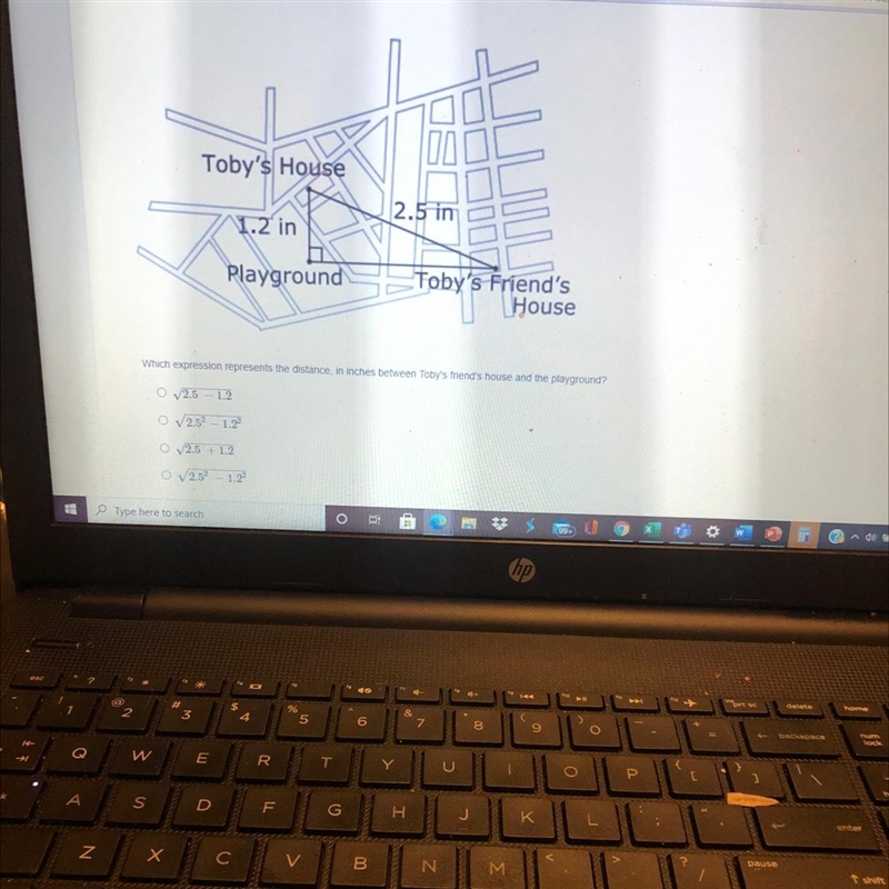 Toby has created a map of his neighborhood. When he drew the map he noticed his house-example-1