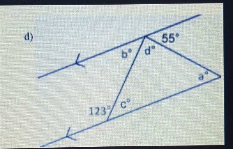 Calculate the Unknown Missing angle measures ​-example-1