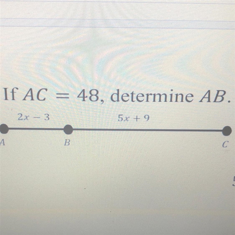 If Ac=48, determine Ab-example-1