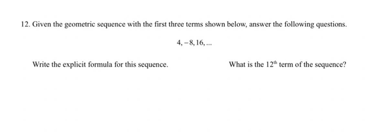 PLEASE SOMEONE ANSWER THIS ASAP!!! Given the geometric sequence with the first three-example-1