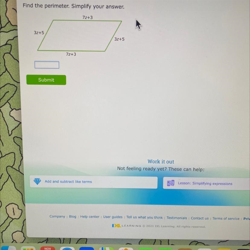 Find the perimeter. Simplify your answer.-example-1