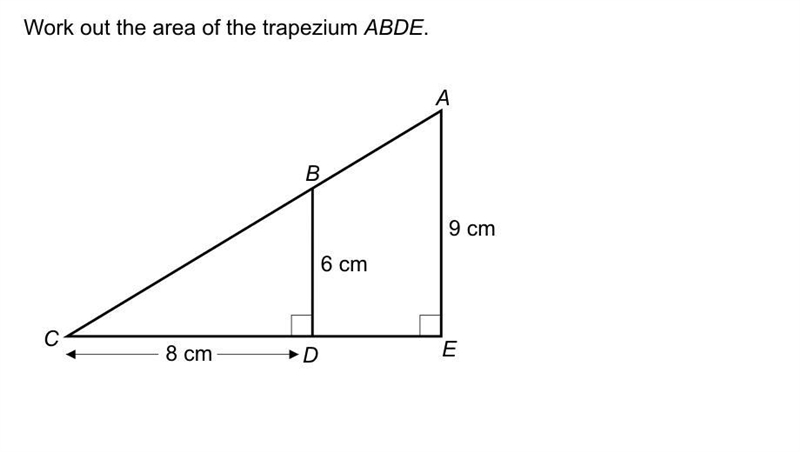 Work out the area of trapezium ABDE-example-1