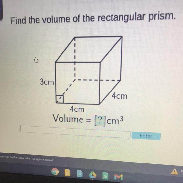 Help Please Now!!! Find the volume of the rectangle prism-example-1