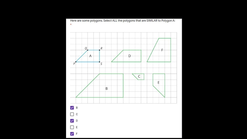 HELP PLEASEE! Here are some polygons. Select ALL the polygons that are SIMILAR to-example-1