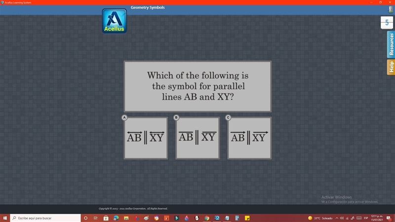 Which of the following is the symbol for parallel lines AB and XY?-example-1