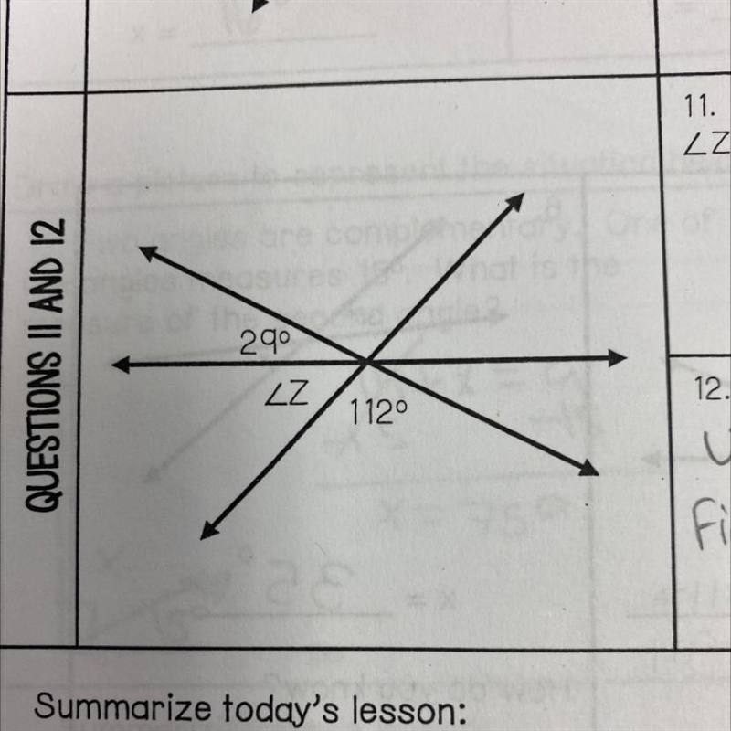 11. Write and solve and solve an equation to find the measure of-example-1