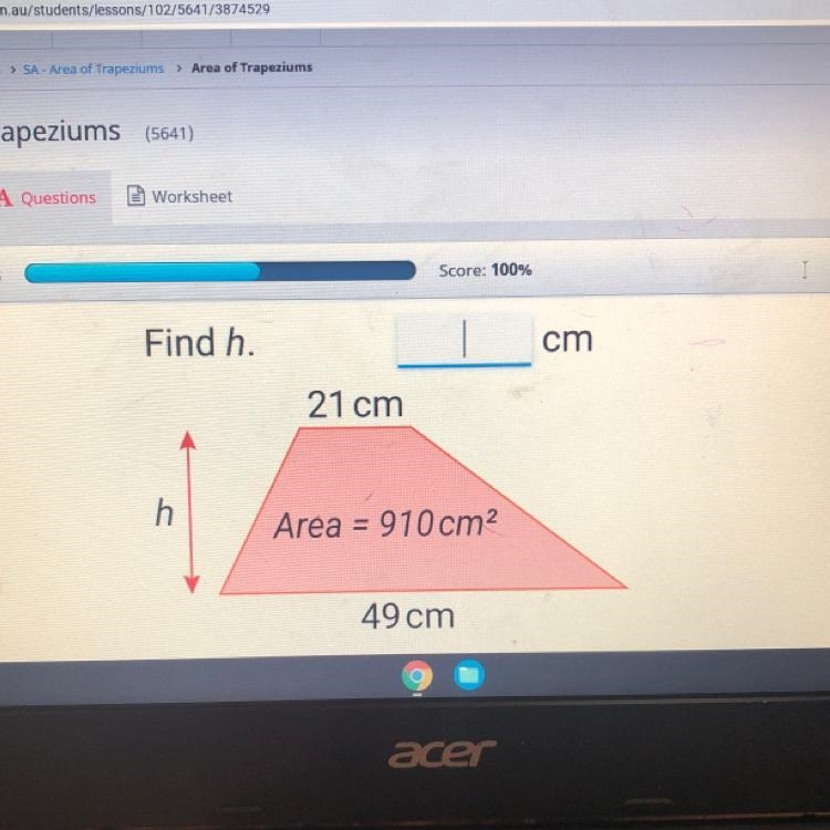 Can how to solve this area of Trapezium ? And working out-example-1