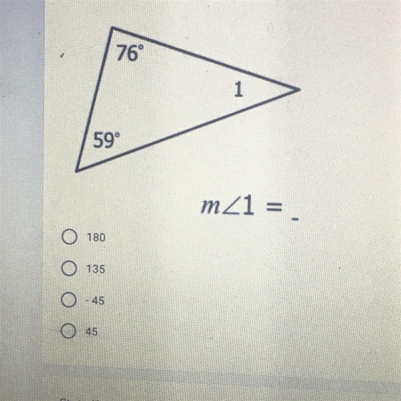 Find the missing angle.-example-1