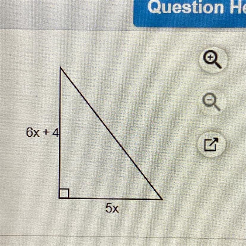 What is the length of the hypotenuse of the triangle when x = 11? The length of the-example-1