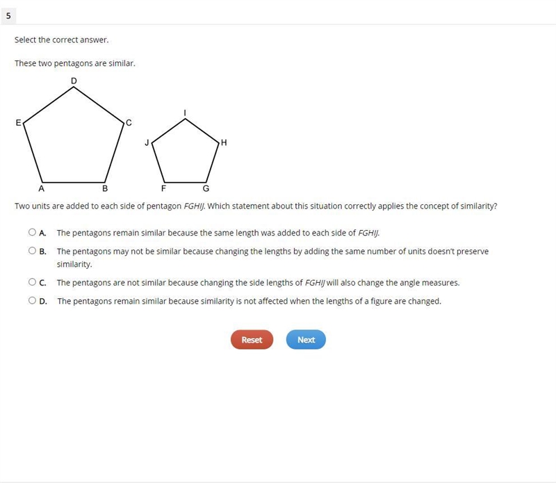 {HELP ASAP!!} These two pentagons are similar. Two units are added to each side of-example-1