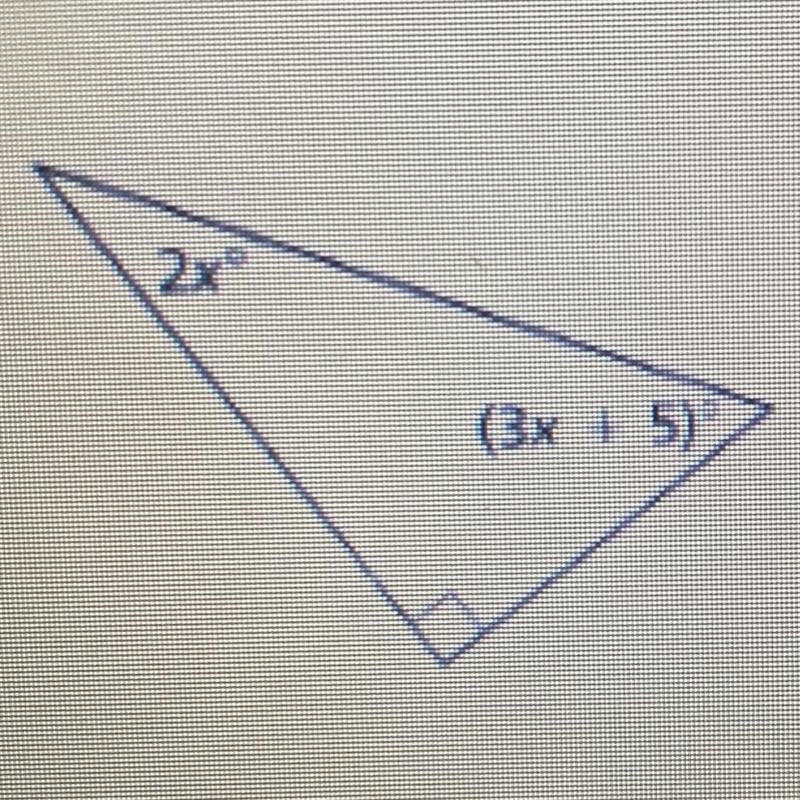 Can you please help me solve for x for this triangle please!!-example-1