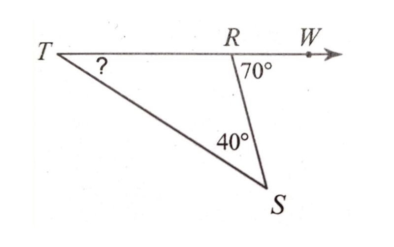 Exterior angle theorem A) 110° B) 34° C) 23° D) 30°-example-1