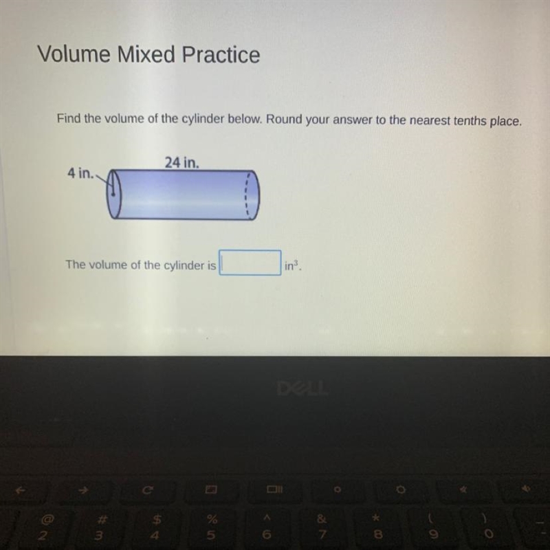 Find the volume of the cylinder.-example-1