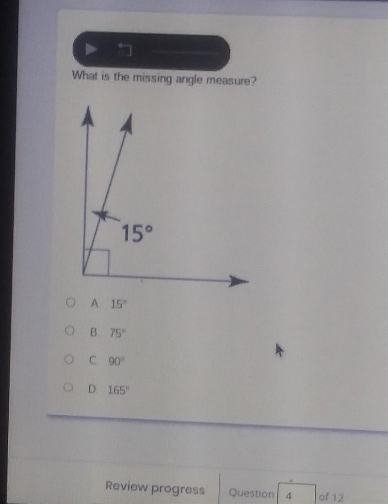 What is the missing angle measure? ​-example-1