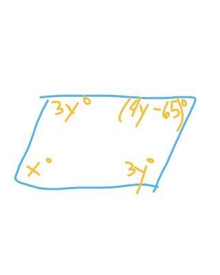 Find the value of x and y that will make each quadrilateral a parallelogram.​-example-1