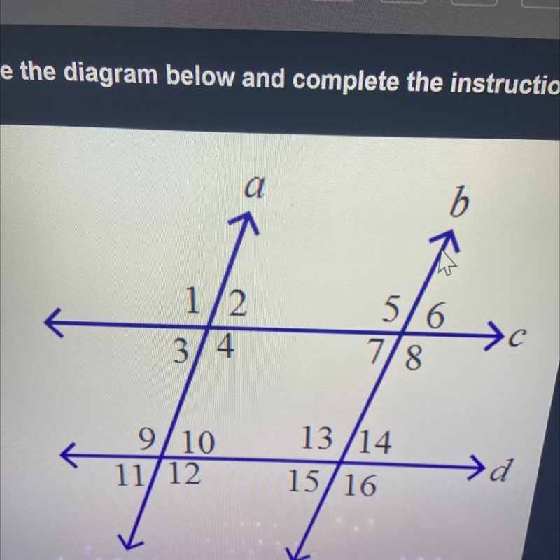 Given that line a is parallel to line b and that line c isparallel to line d, if m-example-1