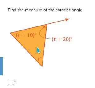 Find the measure of the exterior angle.-example-1