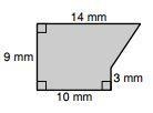 Find the area of the figure shown below and choose the appropriate result. A. 96 mm-example-1