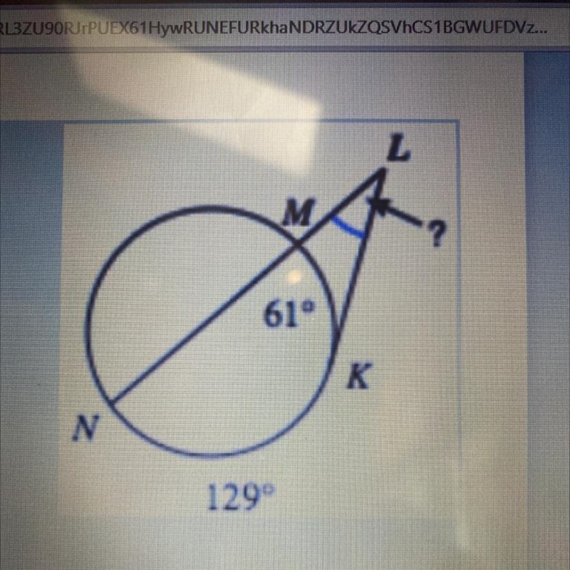 What is the measure of missing angle indicated?-example-1