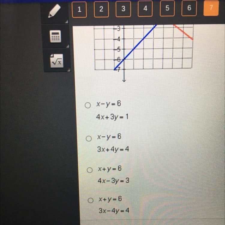 Which system of equations is graphed below￼-example-1