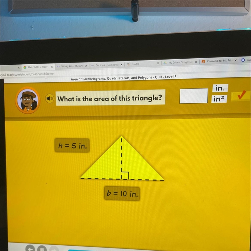 What is the area of this triangle?-example-1