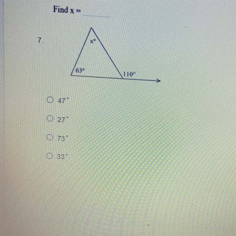 Find x = -47 -27 -73 -33-example-1