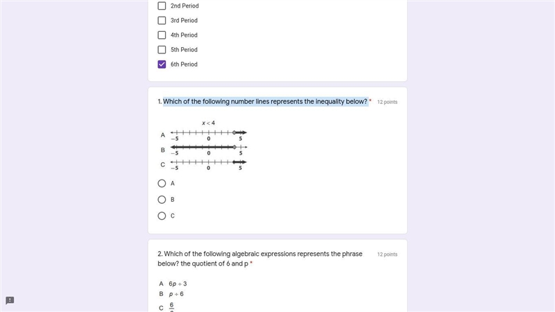 Which of the following number lines represents the inequality below?-example-1