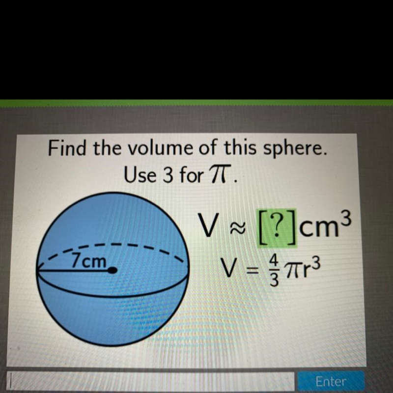 Find the volume of this sphere. Please help-example-1