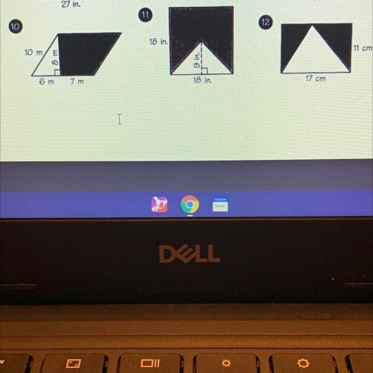 I need help with geometry on finding the area of the triangle or trapezoid with these-example-1