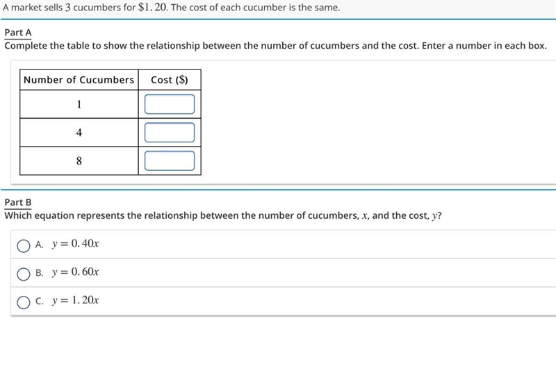 A market sells cucumber for 1.20 the cost of each cucumber is the same-example-1