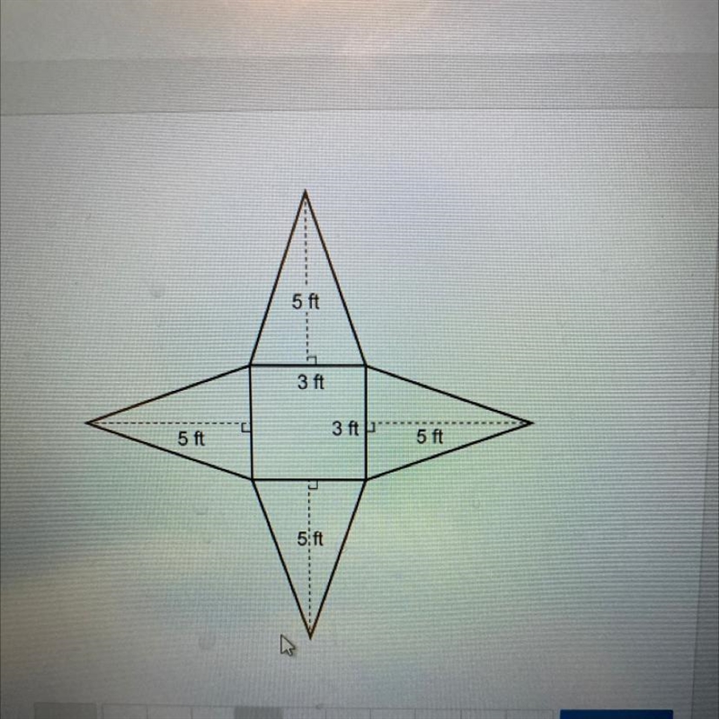 Calculator What is the surface area of the square pyramid represented by the net? Enter-example-1