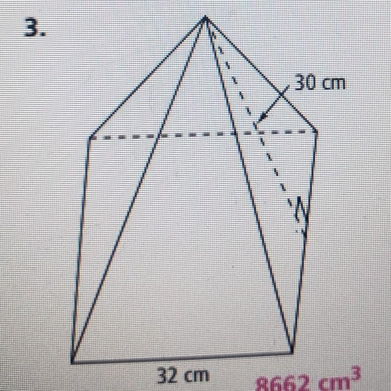 Find the volume of the square pyramid, given its slant height​-example-1