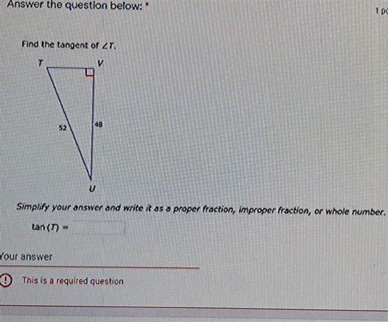 Find the tangent of ∠T-example-1