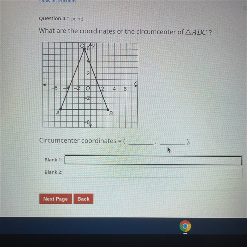 What are the coordinates of the circumcenter of ABC-example-1