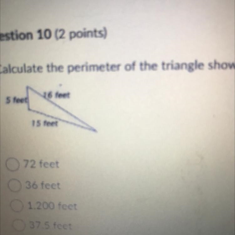 Calculate the perimeter of the triangle shown.-example-1