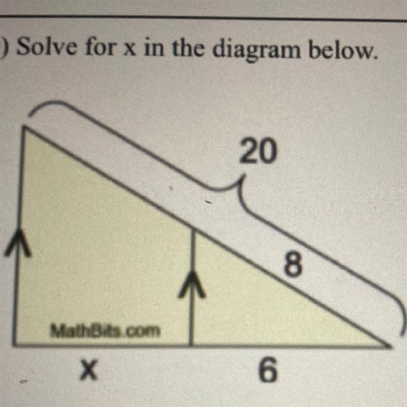 Solve for x in the diagram below.-example-1