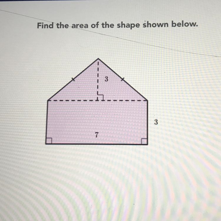 Find the area of the shape shown below. 1 3 3 7 7 Can you pls help this is due soon-example-1