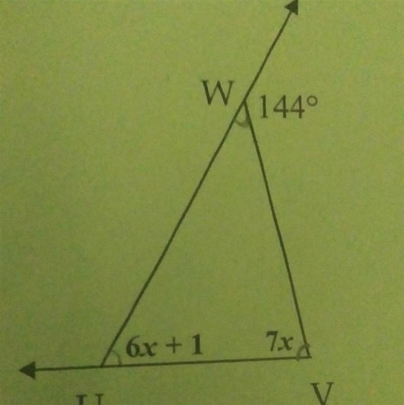 Find the value of x. Then find the measure of each interior angle. Show work algebraically-example-1